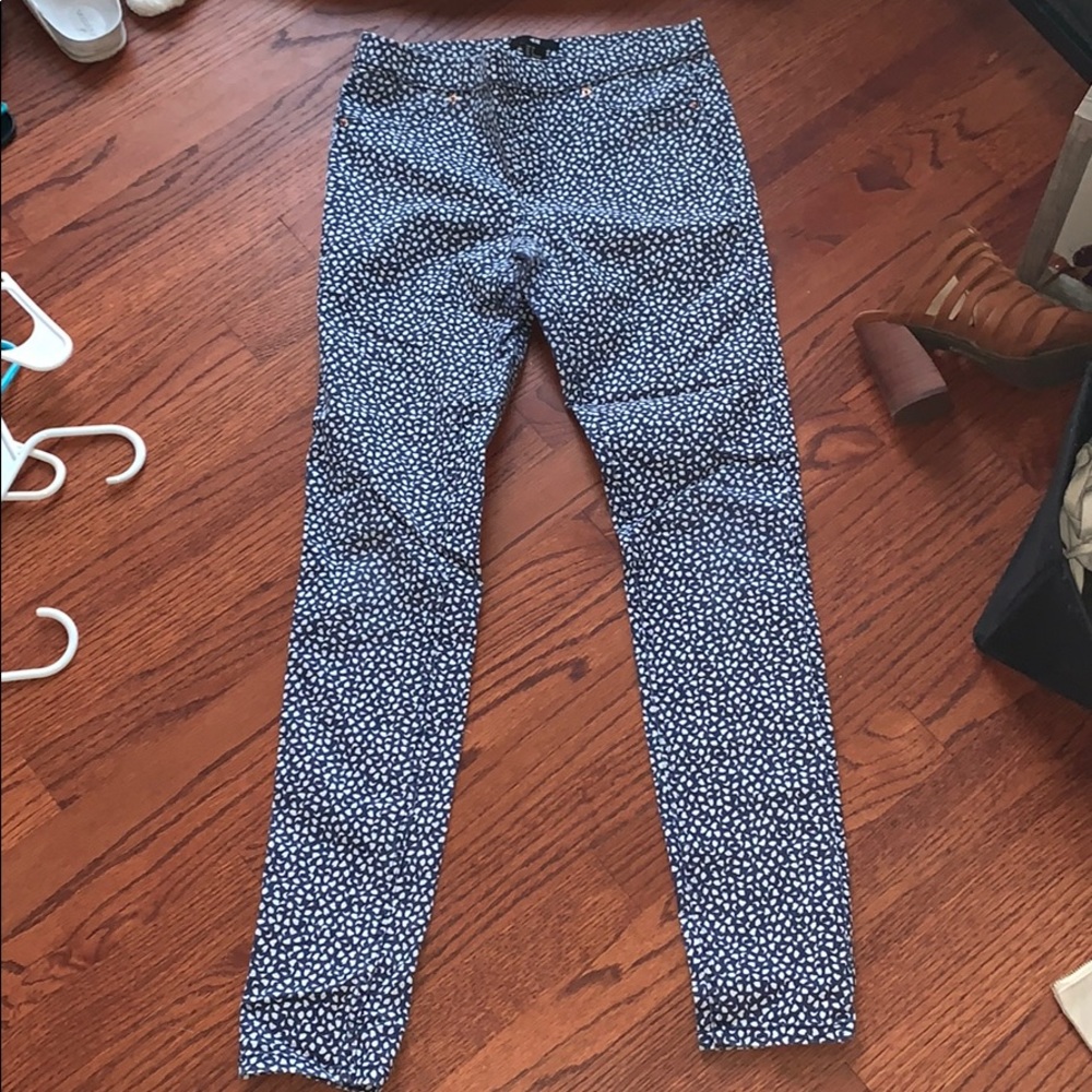 Blue polka dot denim jeans